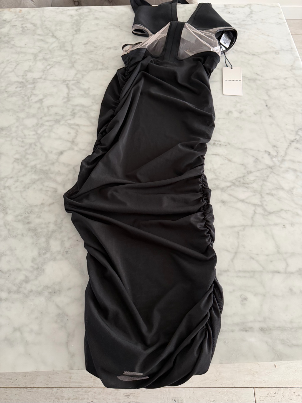 Yg Collection Freya Mesh Halter Dress Size Small Black New With Tags — image 8 of 8